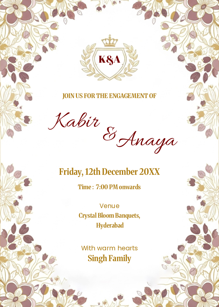 Elegant Engagement E-Card Invitation GFX254124