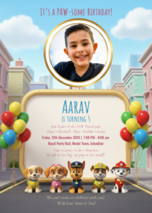 Paw-some Paw Patrol Photo Birthday Invitation
