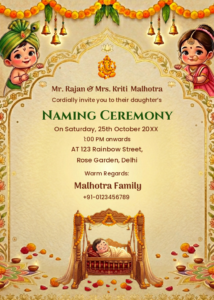 Traditional Cradle & Naming Ceremony Invitation E-Card