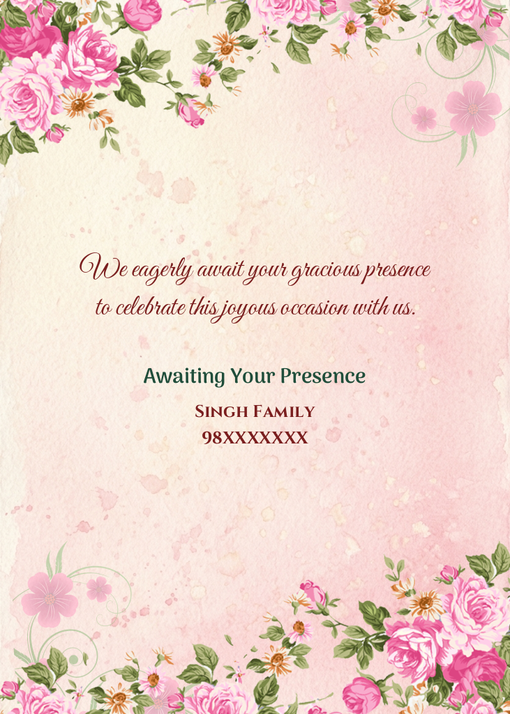 Traditional Floral Wedding PDF Invitation GFX263506