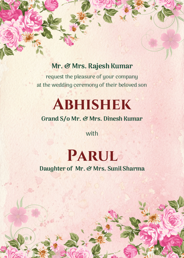 Traditional Floral Wedding PDF Invitation GFX263506