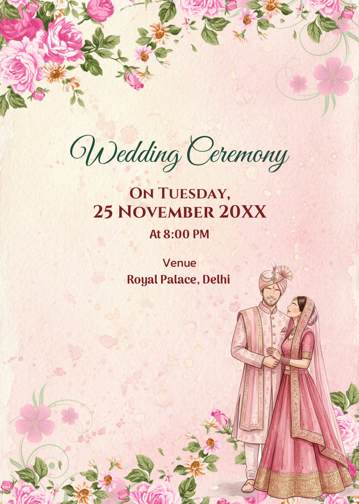 Traditional Floral Wedding PDF Invitation GFX263506