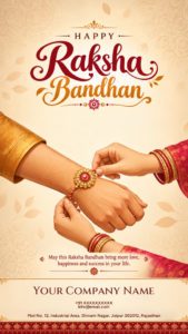 Personalized Raksha Bandhan E-card Template with Company Branding